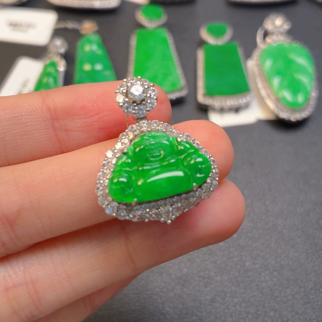 翡翠银S925镶嵌颈饰