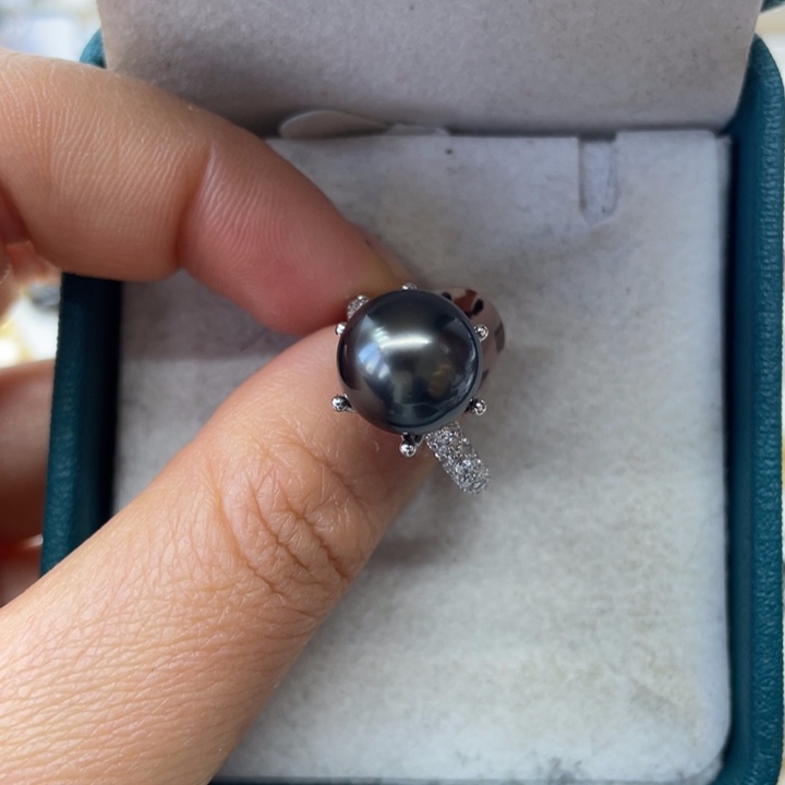 海水珍珠戒指银S925镶嵌