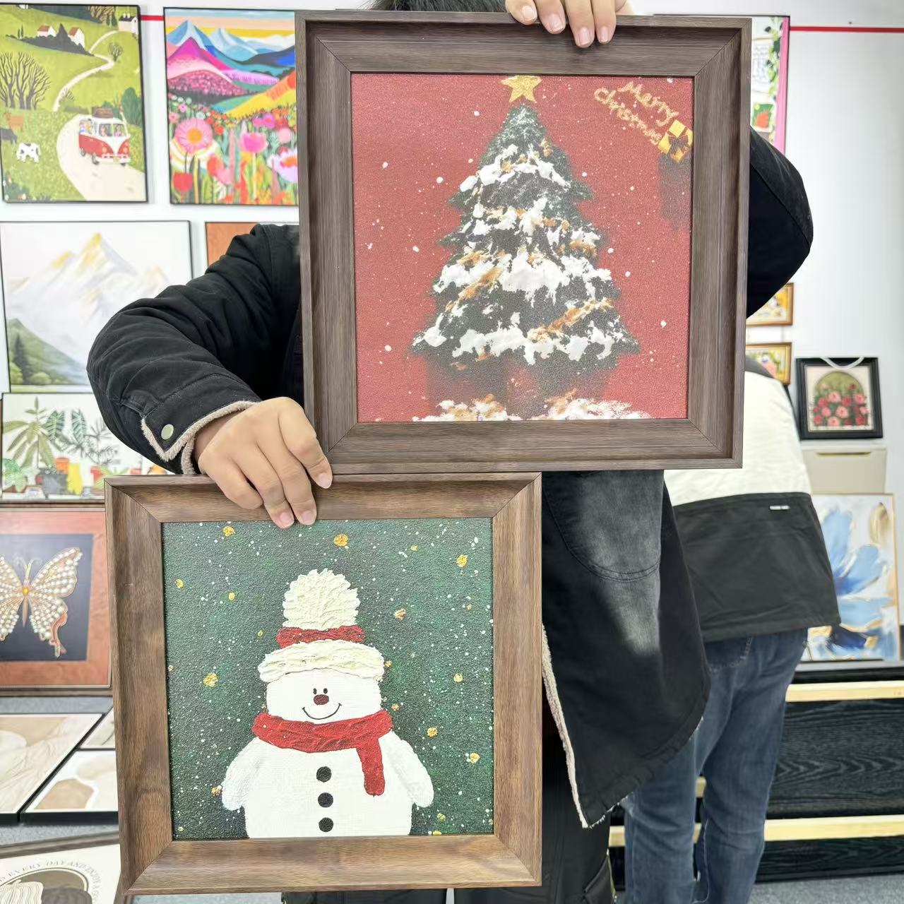 ED53法式复古奶油风客厅卧室床头装饰画高级感满满4040*2