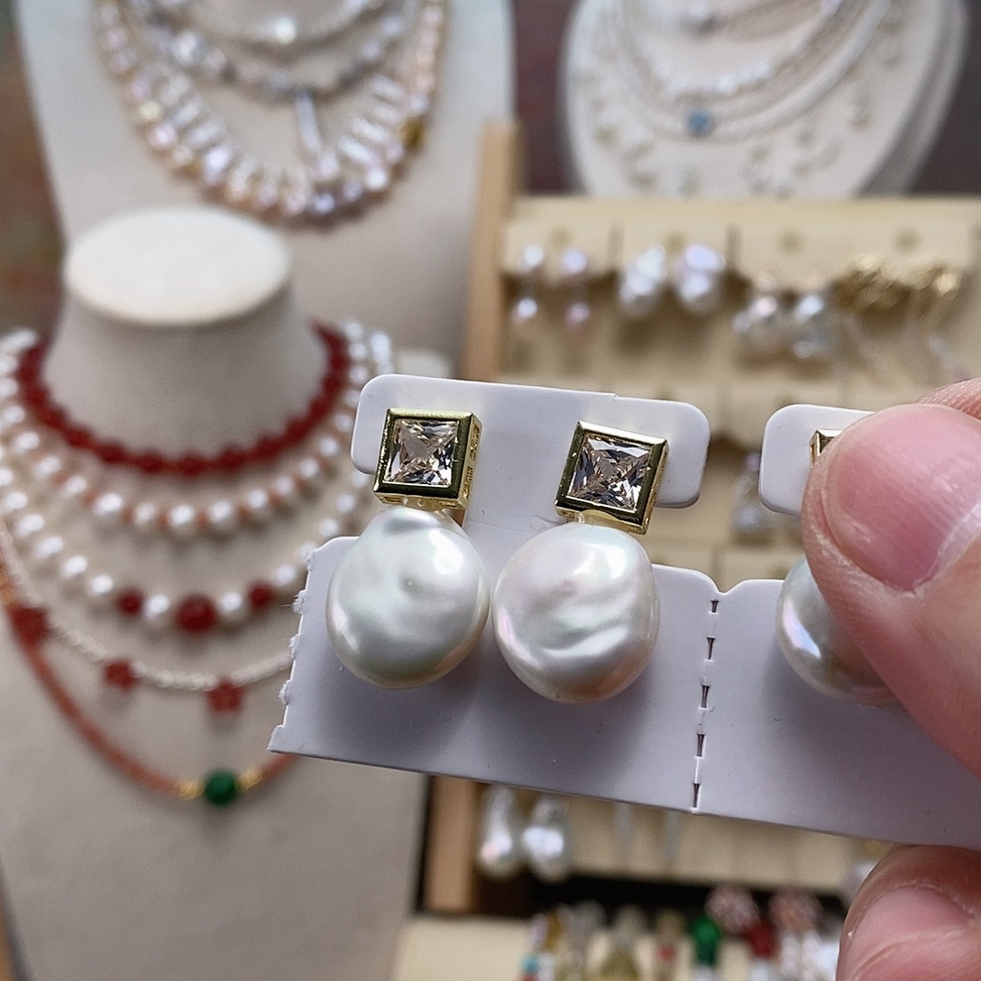 耳饰淡水珍珠合金