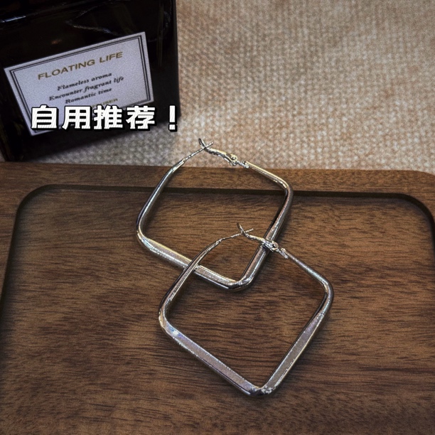 铜合金耳饰 「小脸标致」自留推荐复古百搭显瘦不挑人简约菱形耳环