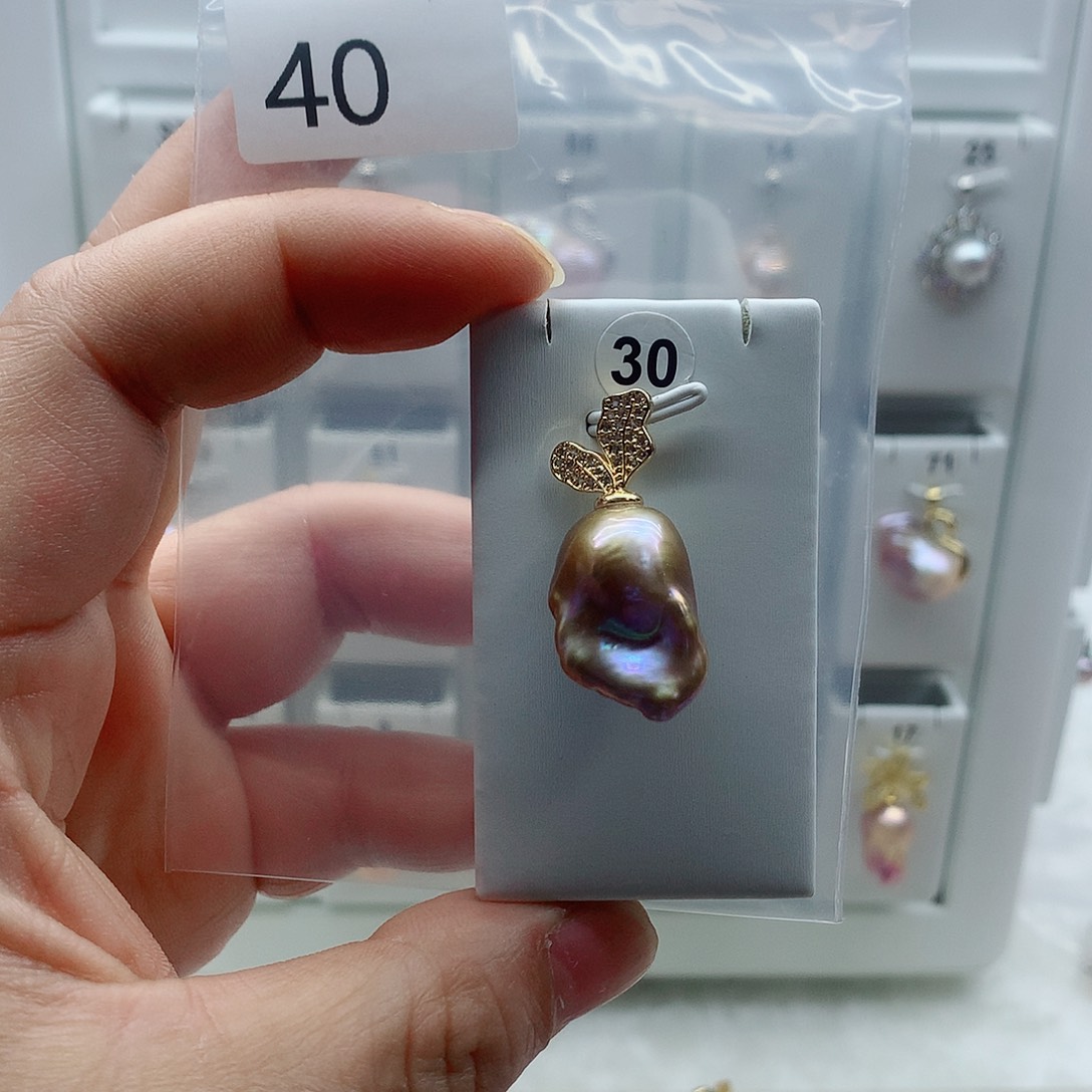 吊坠(不含链)淡水珍珠合金
