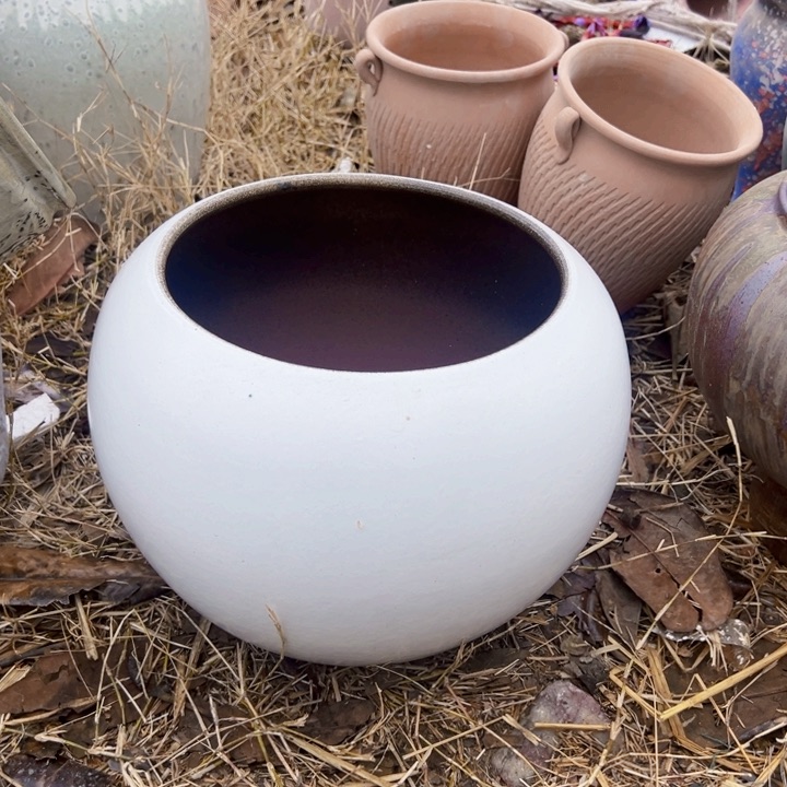 紫砂花盆高度25口25              