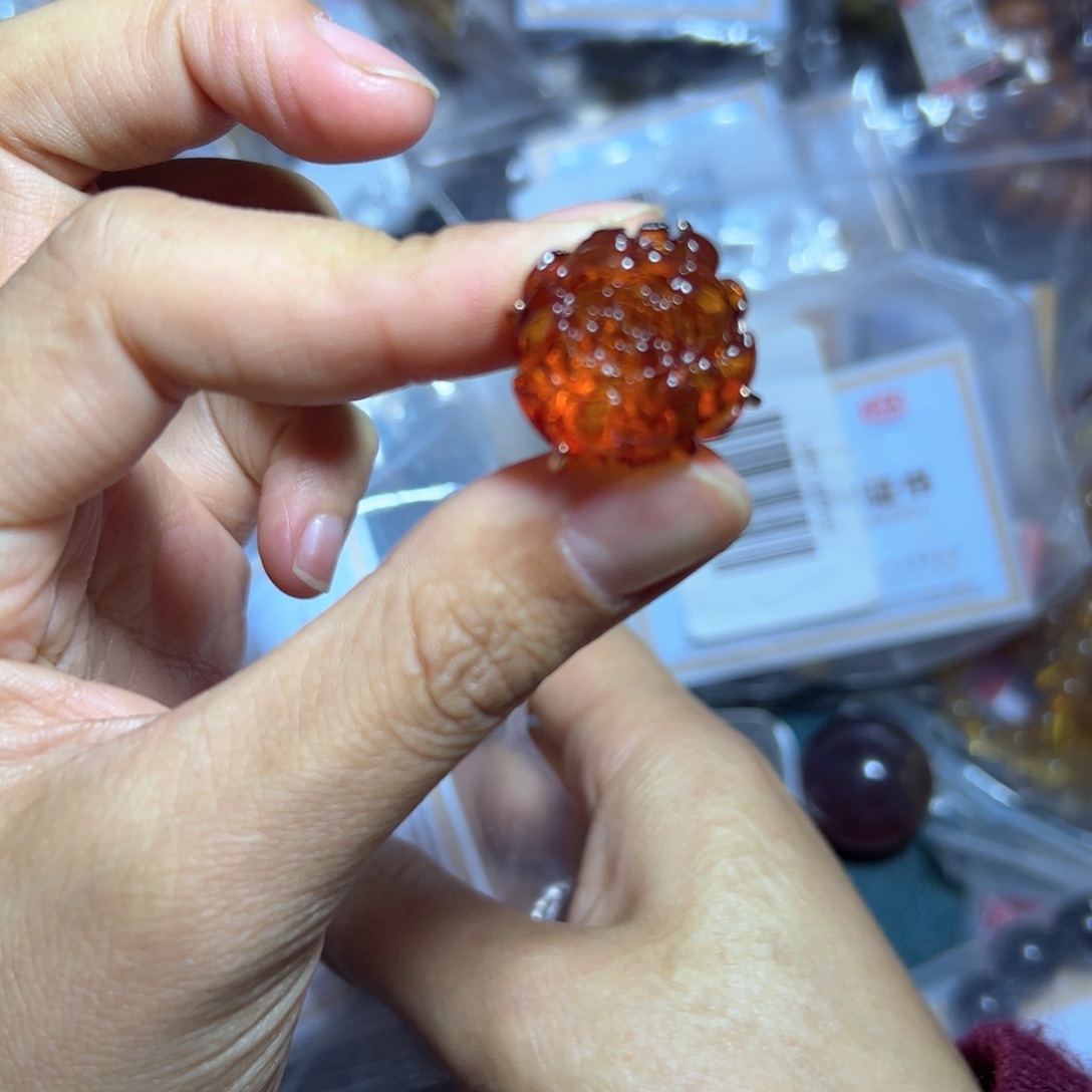 琥珀珠宝奇石银S925镶嵌330