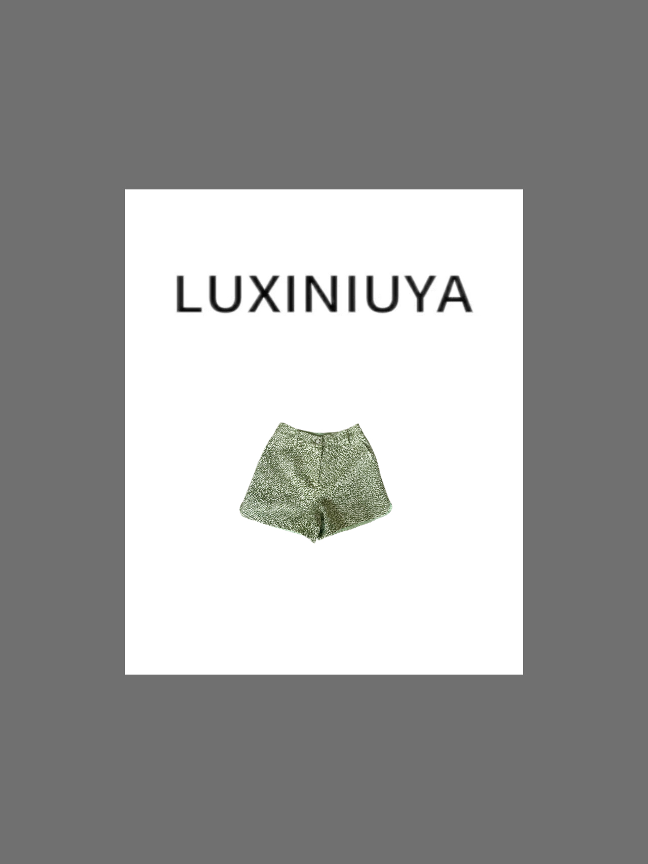 【LUXINIUYA】好穿的香香短裤！显白显瘦百搭绿色小香裤CX2758