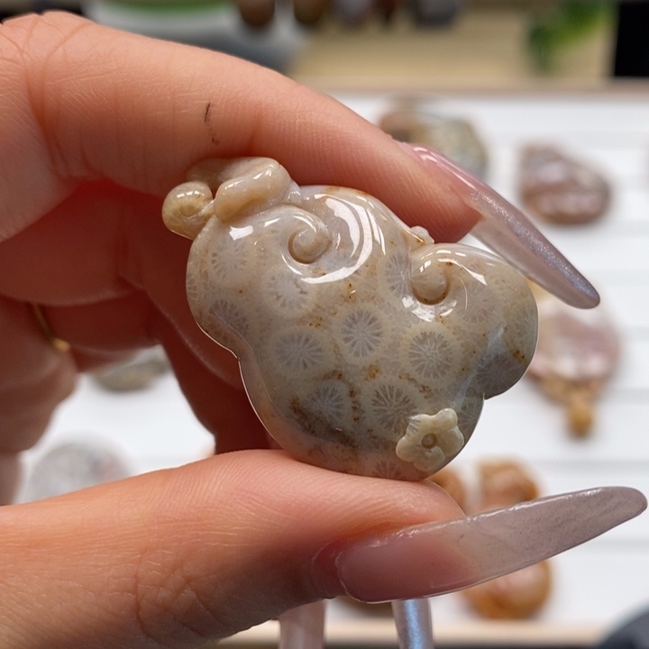 硅化玉吊坠(不含链)未镶嵌如意26号链接