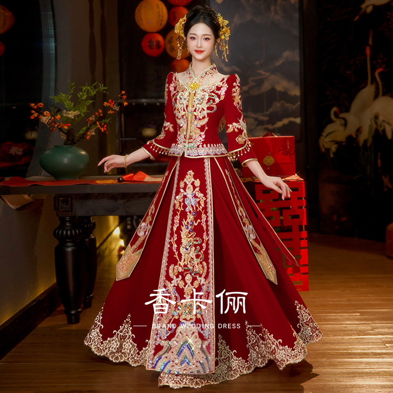 新款秀禾服2025轻奢大气重工出阁礼服中式嫁衣新娘结婚敬酒服迎亲