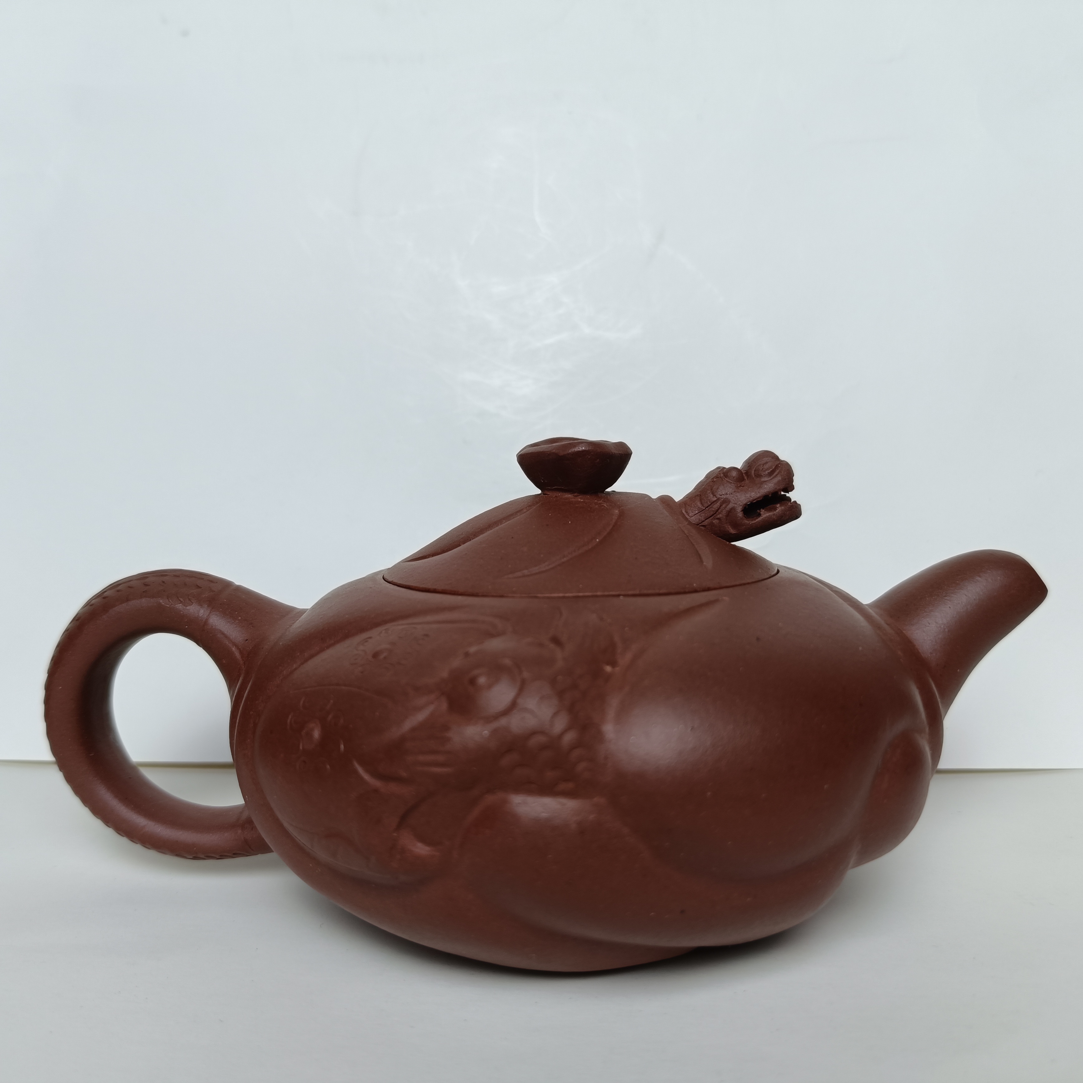 鱼化龙壶泡茶壶紫砂壶原矿底槽青龙头茶壶茶具紫砂茶壶家用260cc