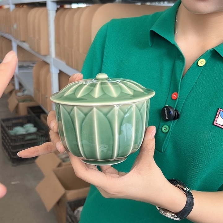 龙泉云间青瓷小米茶器