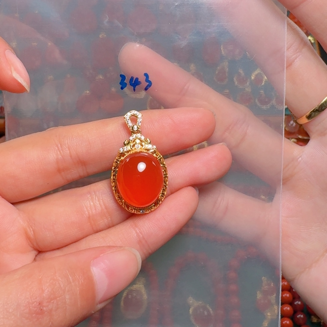 南红玛瑙南红银S925镶嵌