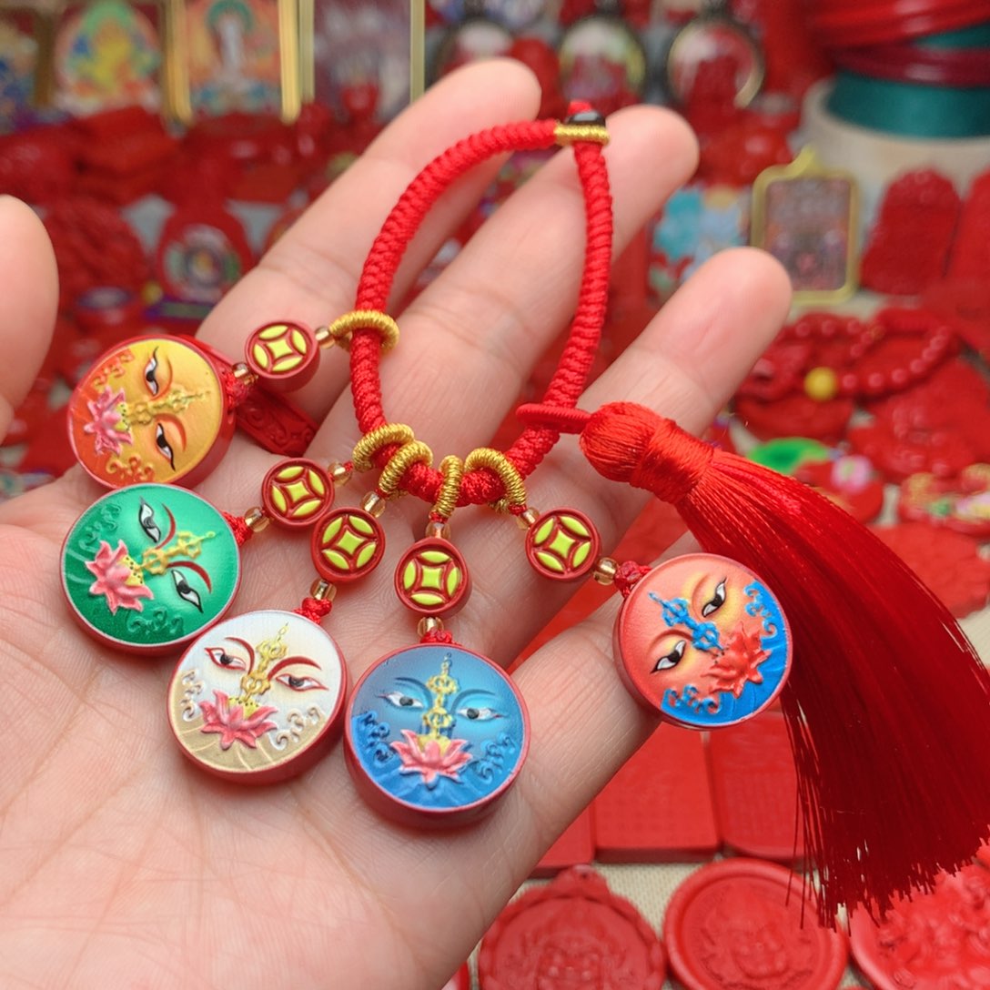 天然辰砂工艺品朱砂钥匙扣包包挂