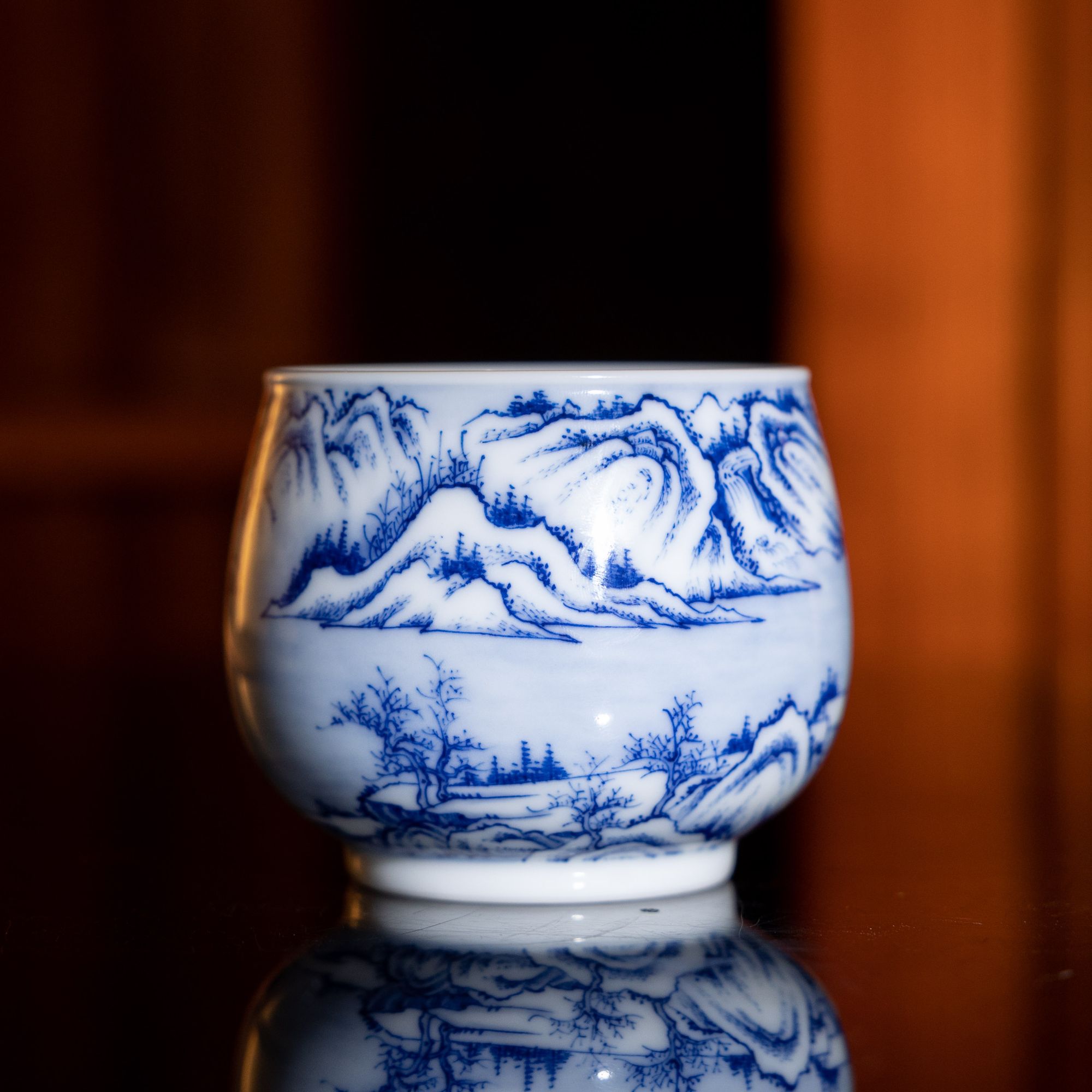 【墨舍名窑】画堂春雪景名画山水缸杯（htc1305）陶瓷