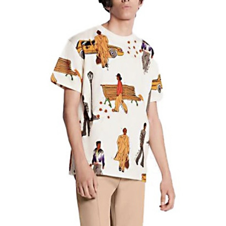 99新 LouisVuitton/路易威登 8402白色人物图案短袖T恤/L码/99新