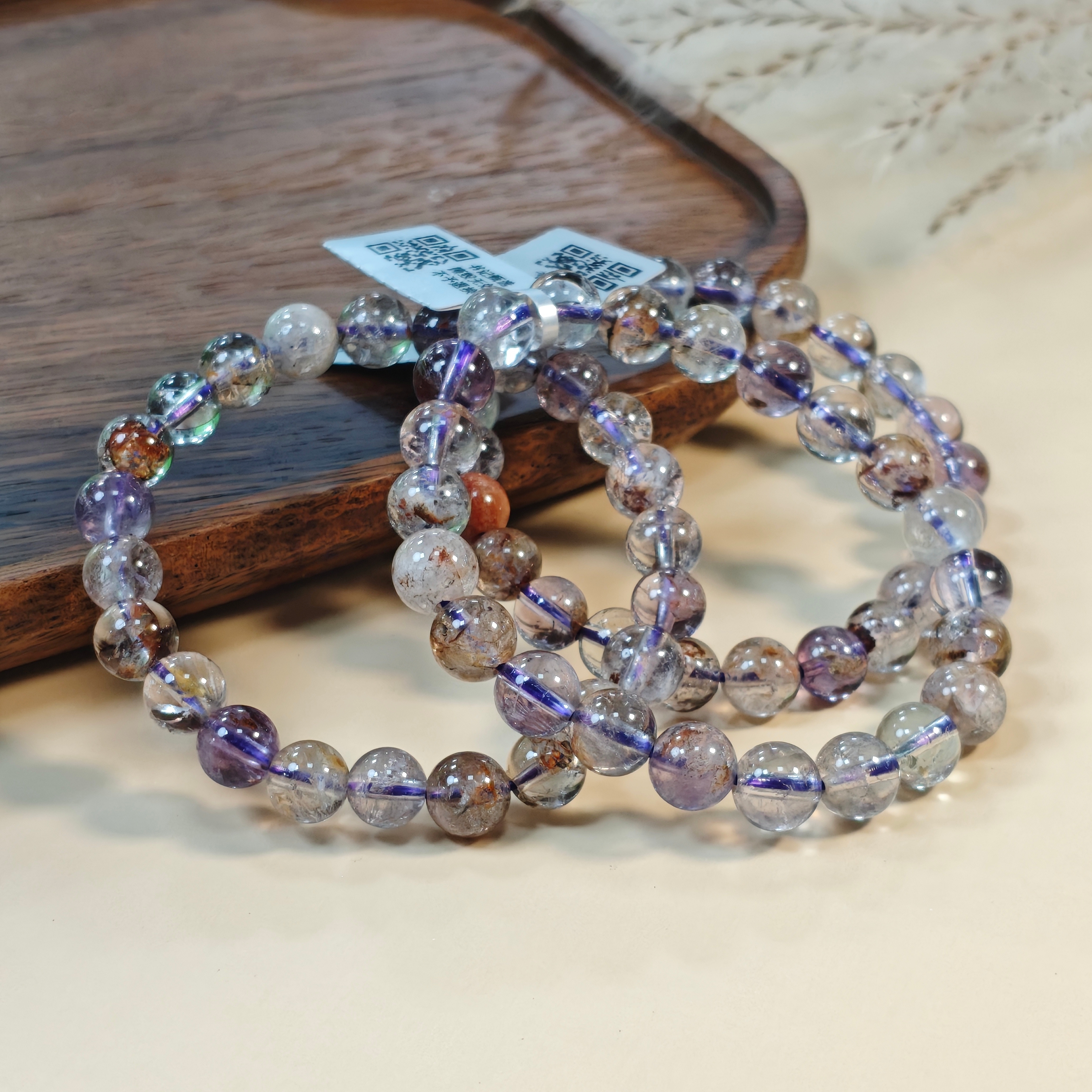 【怀晶珠宝】紫幽灵单圈手链 多样式发一件 约8mm 932DLA