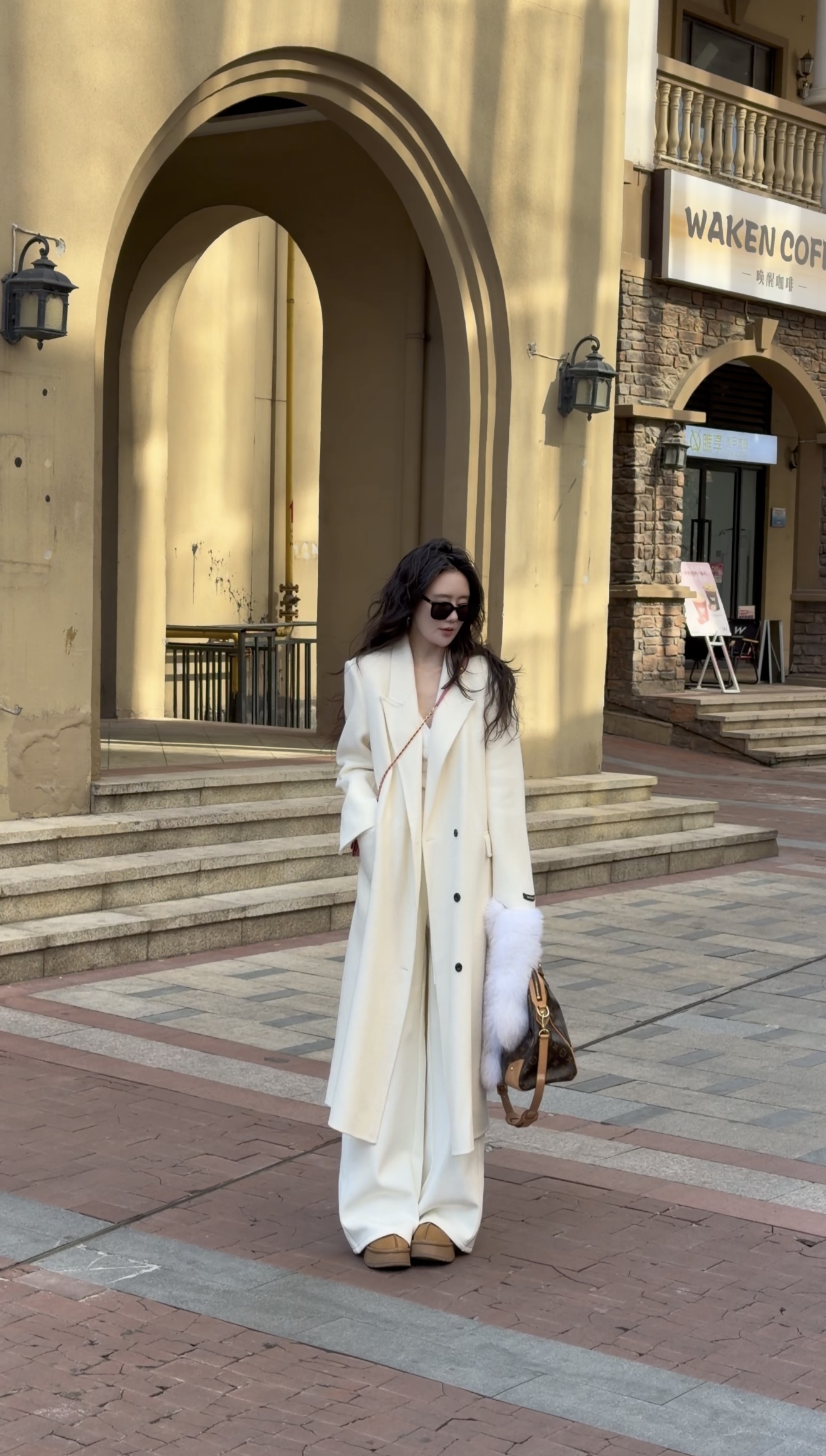 CHANGMEILI 常美丽纯手工进口双面羊毛大衣白色