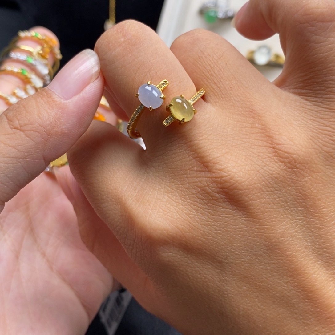 翡翠银S925镶嵌戒指