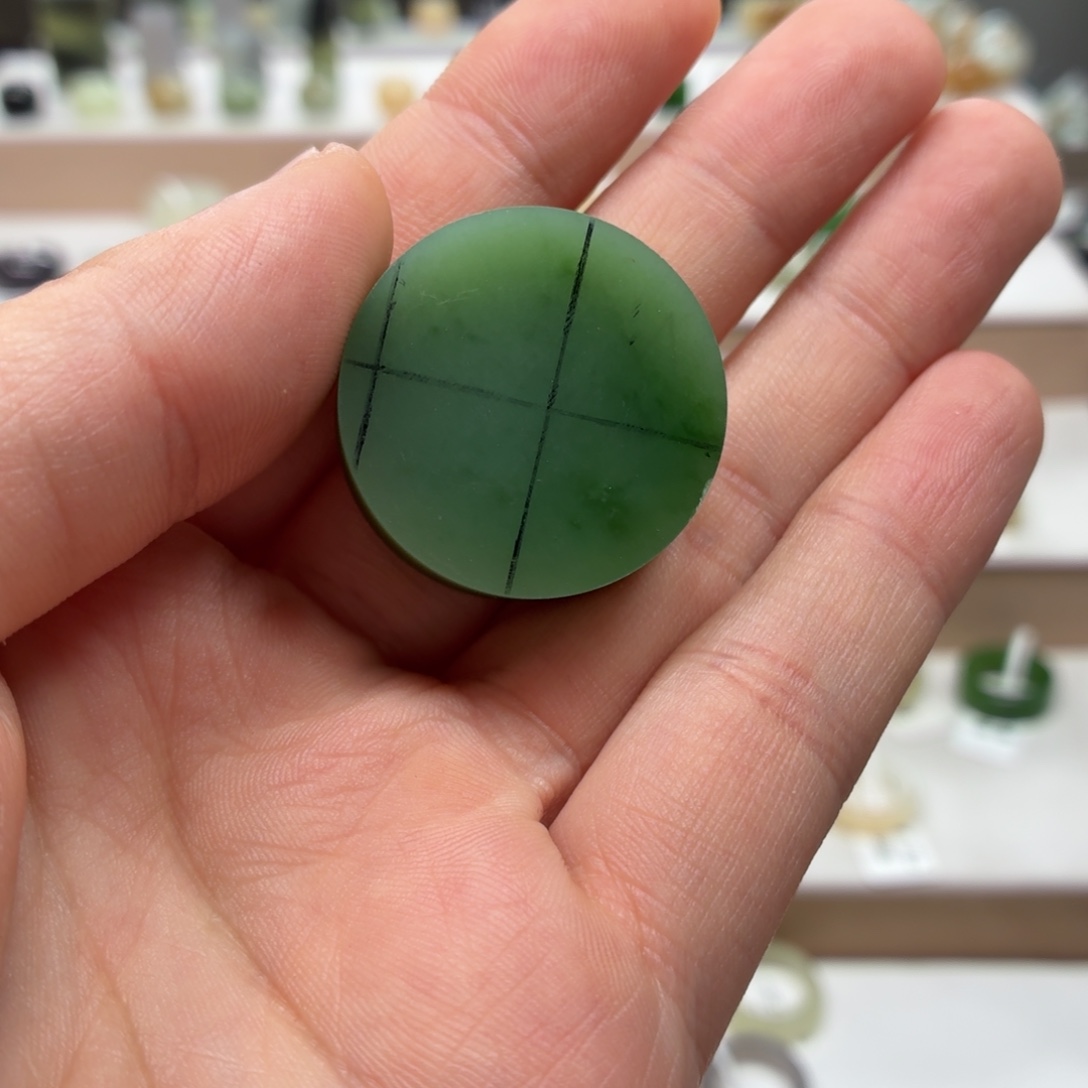 香****定制和田玉未镶嵌定制平安扣俄7直径29厚度11.5