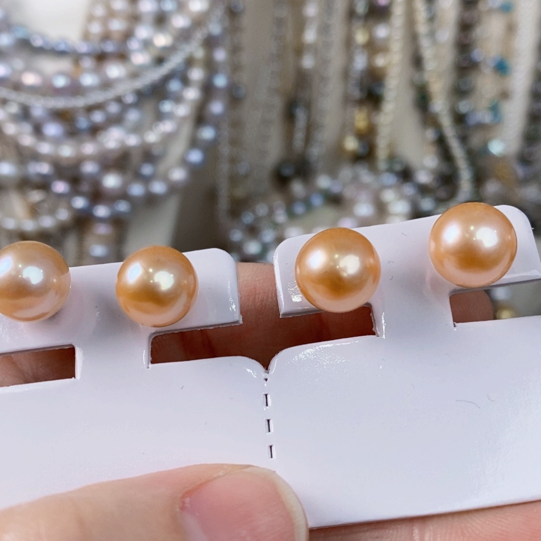 淡水珍珠耳饰银S925镶嵌10-11