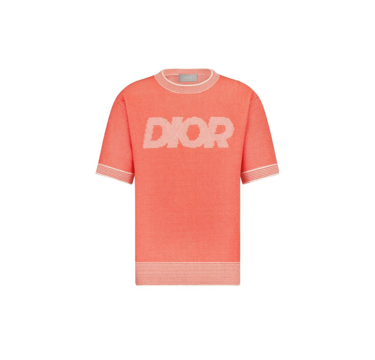 Dior迪奥 SS23 Logo印花圆领套头短袖T恤 珊瑚红 尺码：S 全新