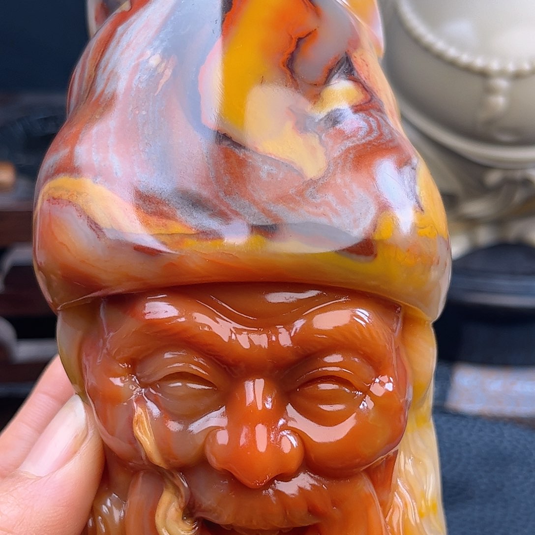 寿山石草**客圆雕摆件工艺品