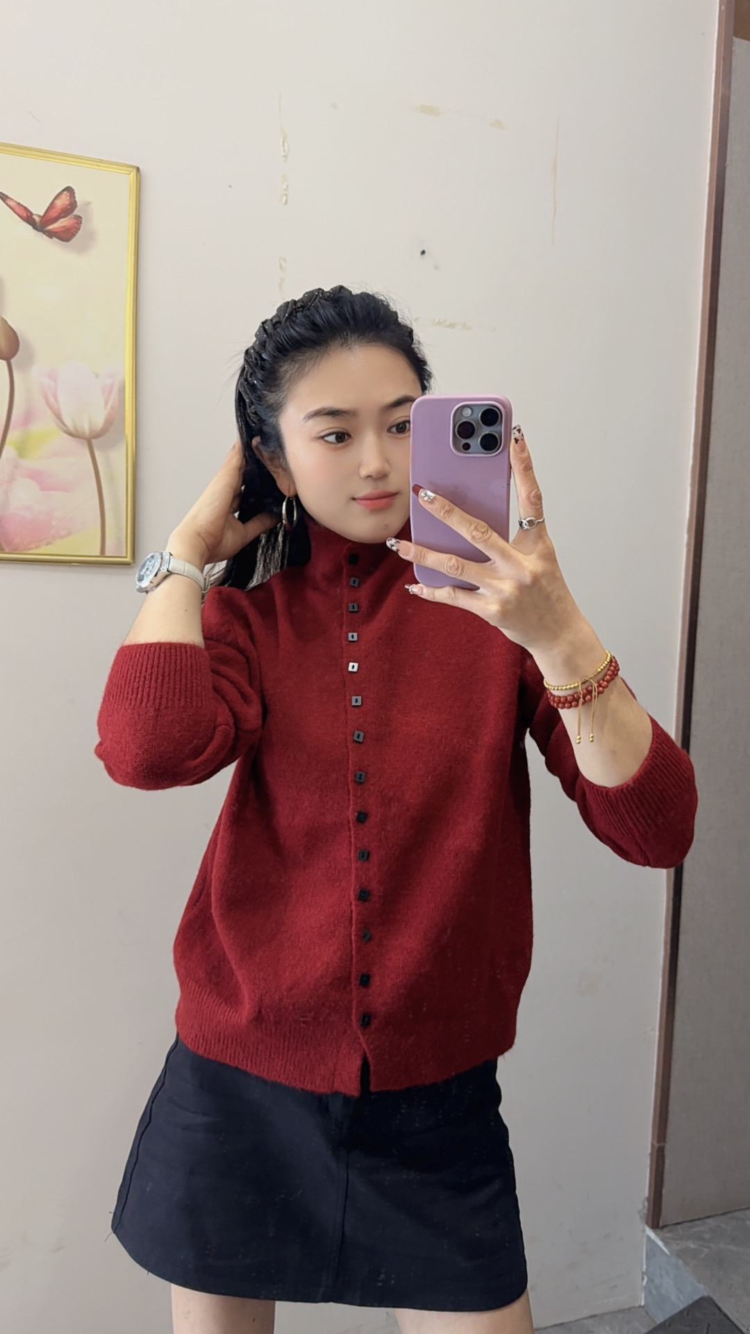 红衣俏家高品质开衫毛衣