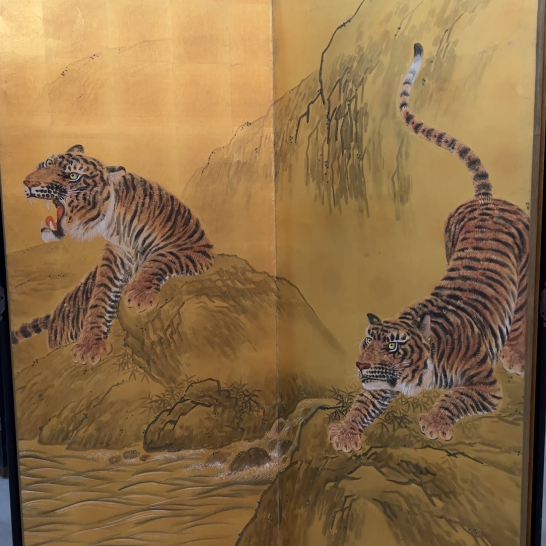 绘画屏风框画茶空间设计