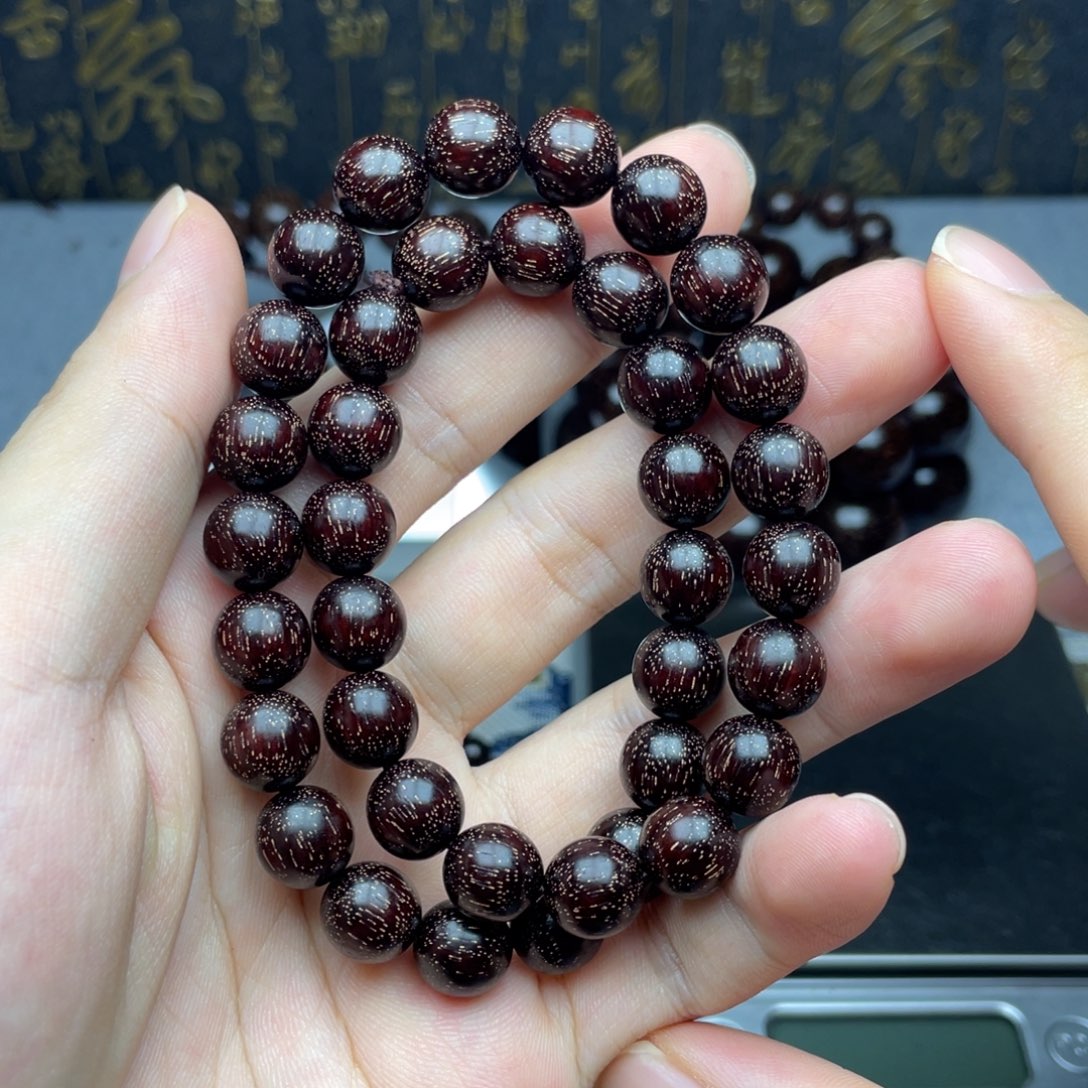 檀香紫檀（小叶紫檀）1.0 38颗 双圈 爆满金星