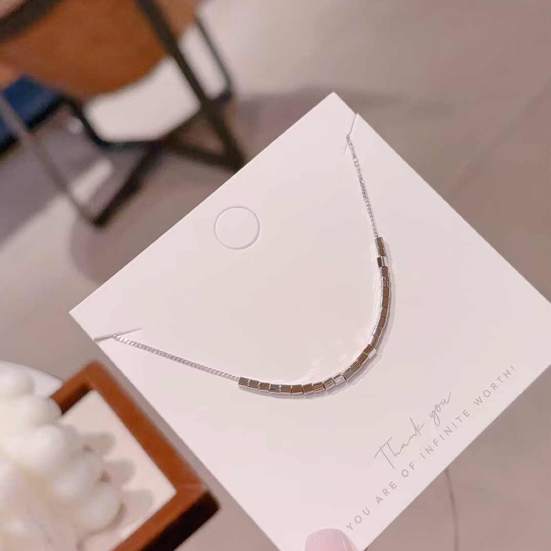 坠链均925银 雪银银匠/纯银简约碎碎银项链