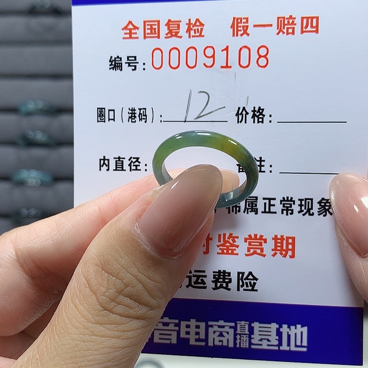 翡翠未镶嵌戒圈9108