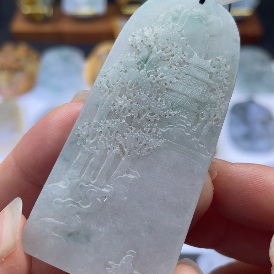 未镶嵌定制翡翠山水