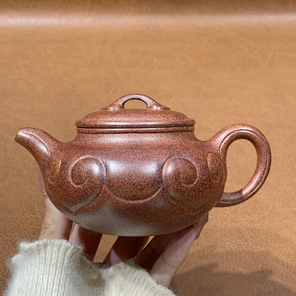原矿天星泥高温柴烧仿古如意壶180毫升半手工宜兴紫砂壶泡茶