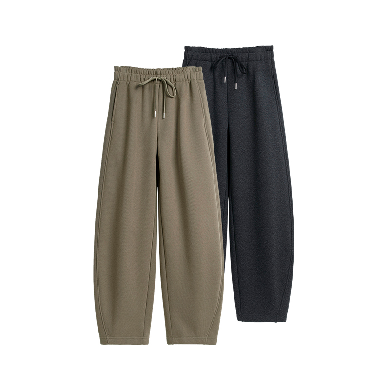 RAIN.CUN极芒·秋冬新款松紧腰阔腿弯刀裤苹果型梨形身材11942