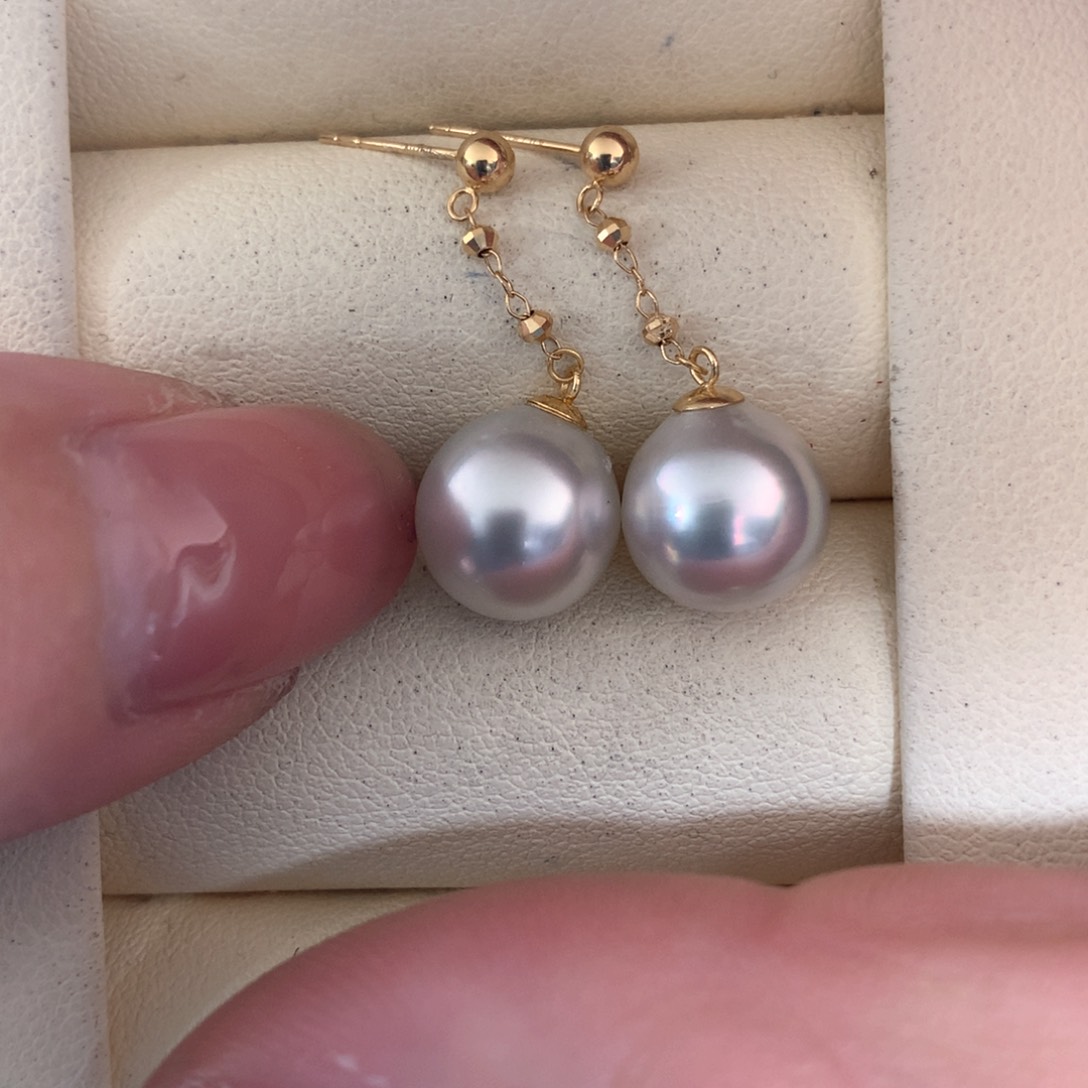 海水珍珠耳饰18K金镶嵌
