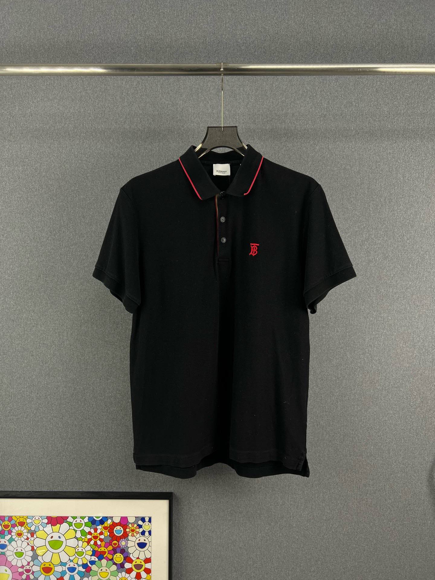 95新 BURBERRY/博柏利 BURBERRY博柏利TB刺绣短袖POLO XL码 13308