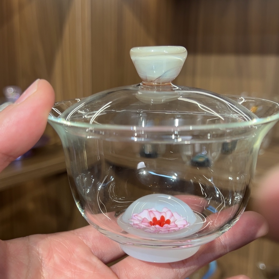 禾器金标咏莲盖碗棠韵