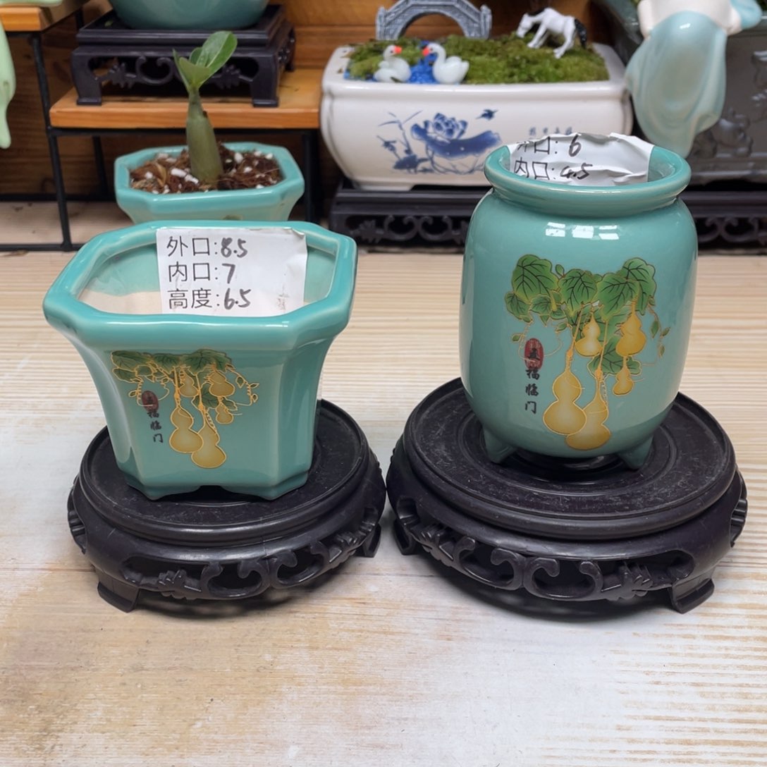 紫砂花盆陶瓷艺术花盆陶瓷