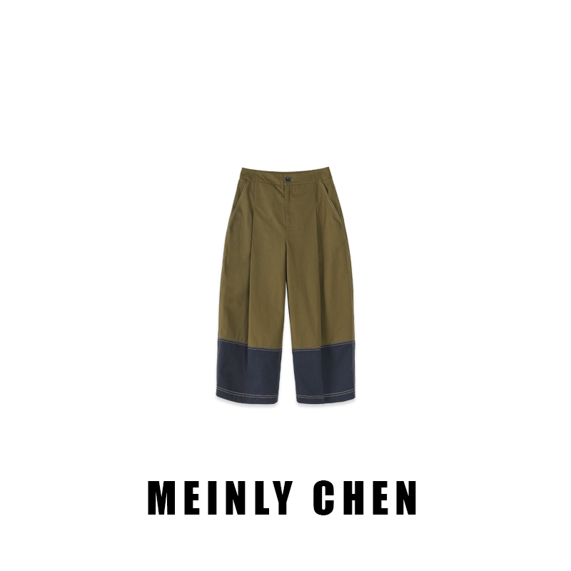 【MEINLY  CHEN】【拼接工装】高端设计师款时尚百搭休闲裤8250226