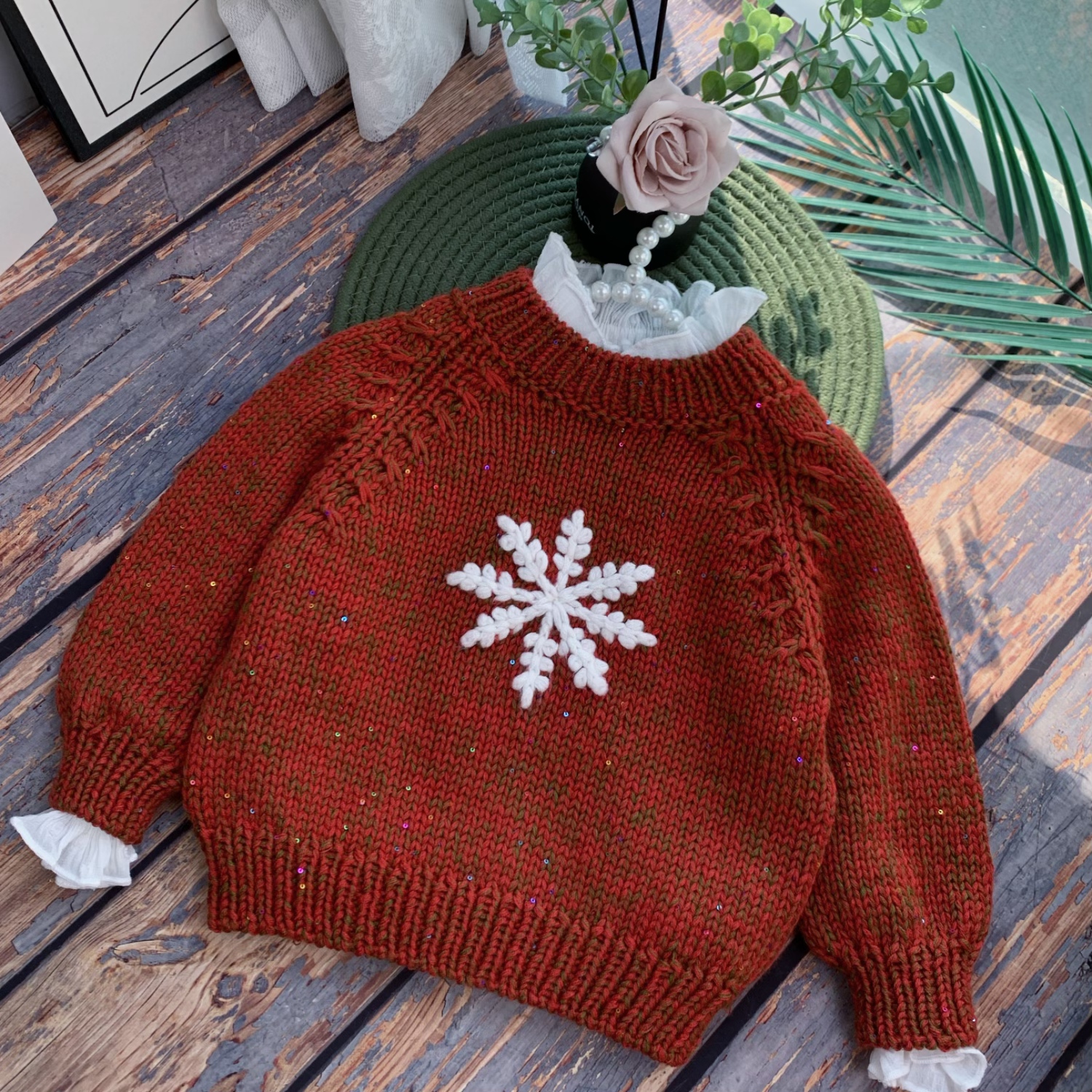 《雪花B版》巴素兰羊毛线亲子毛衣手工棒针编织材料一份50克非成衣