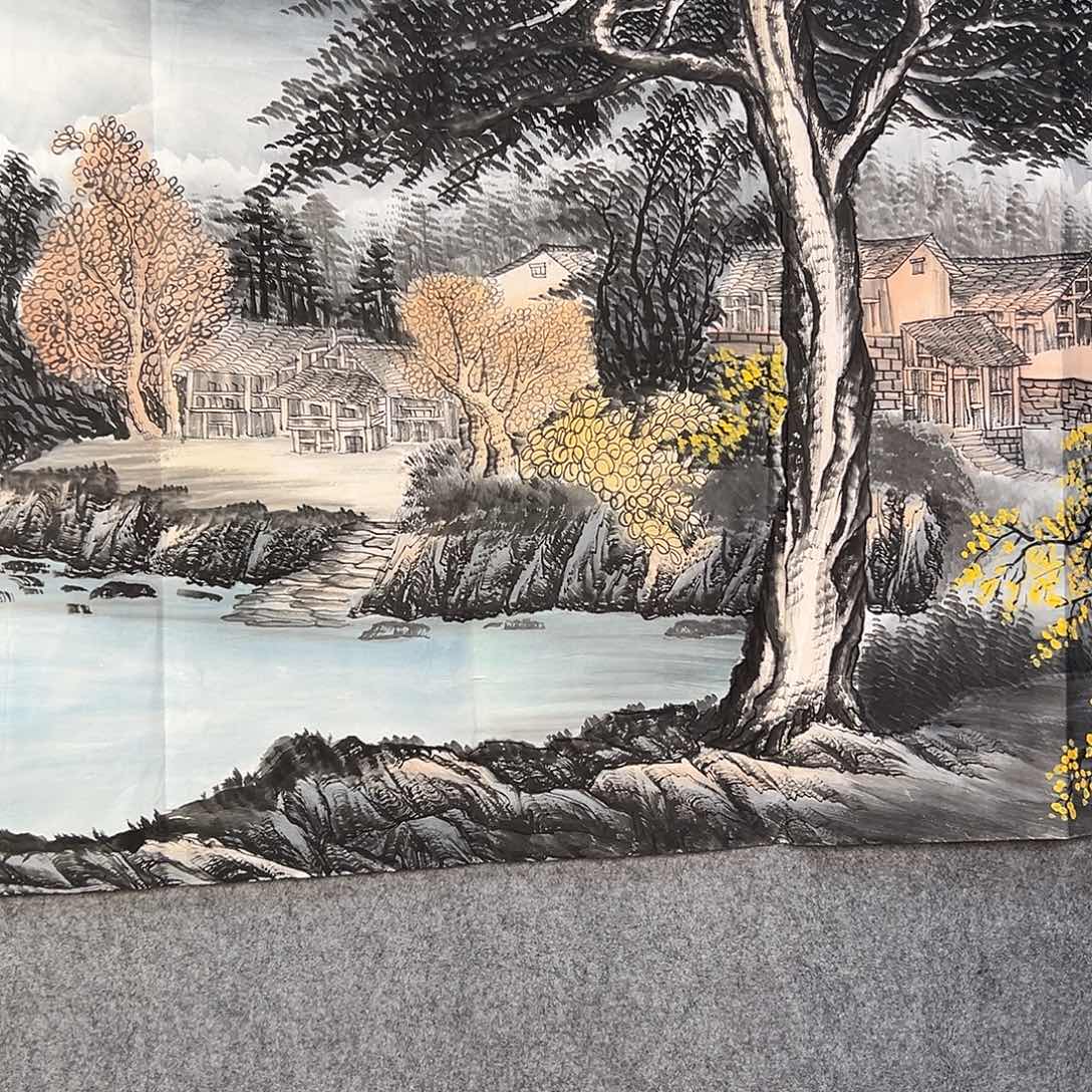 国画652 花鸟在树丛的顶端鸣叫叫声响