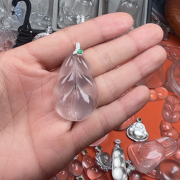 石英质玉银S925镶嵌颈饰