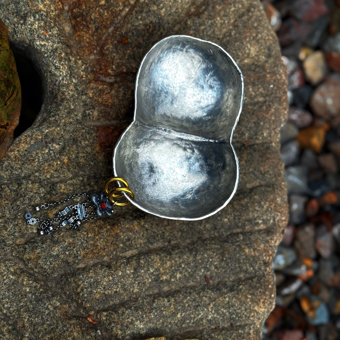 足锡全手工锻打福禄茶则茶周边