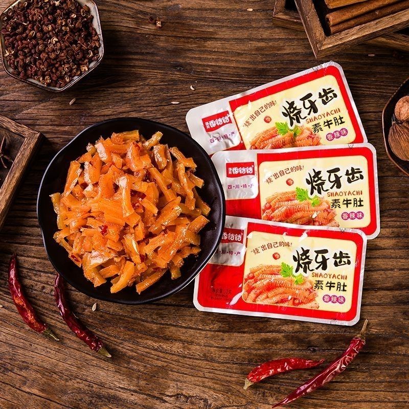 香铛铛素牛肚牙齿同款爆款香辣魔芋爽辣条湖南味特产零食
