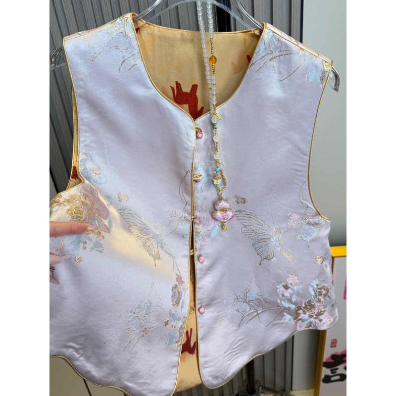 【闭月羞花】新中式马甲女2025新款高级感国风提花马甲