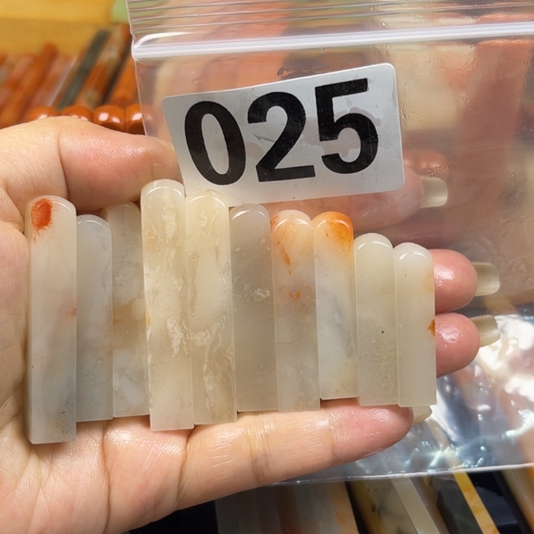 勤***思青田石印石老挝石牙签×10