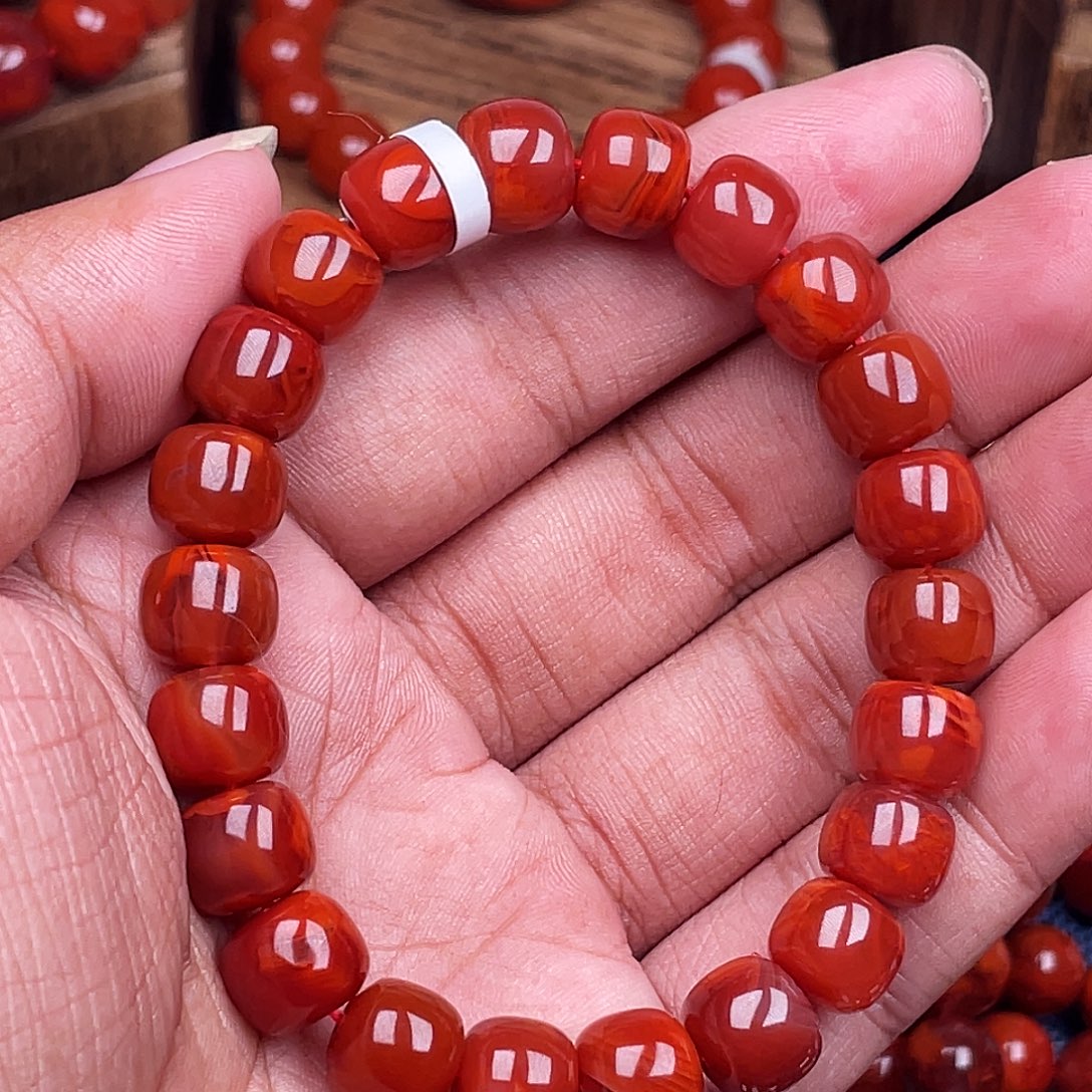 碧***1南红玛瑙未镶嵌手链南红瓦西卡10老型原矿