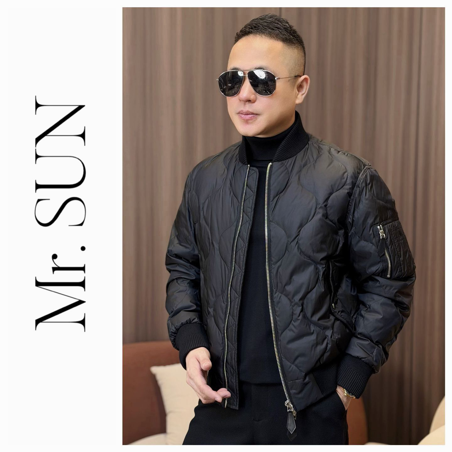 孙先生男装｜波浪纹男士羽绒服棒球服版型短款鸭绒服667