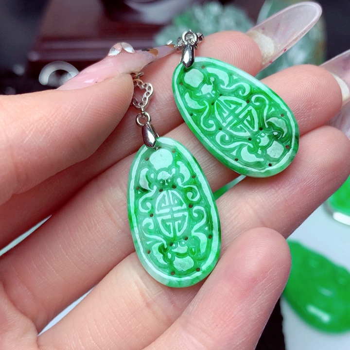 翡翠耳饰未镶嵌耳环