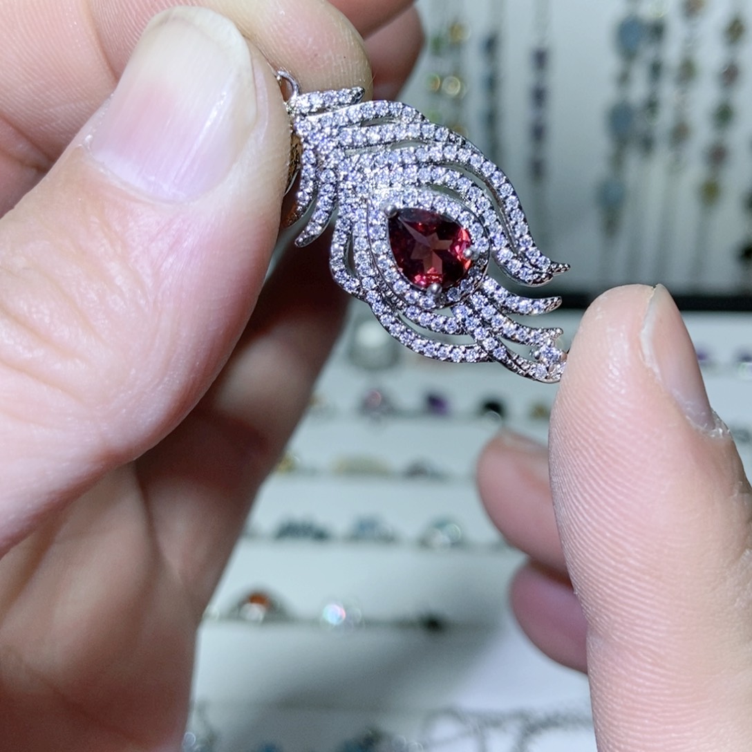 绿水晶戒指银S925镶嵌