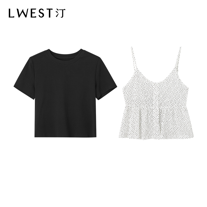 【小北姐专享】朗文斯汀上衣蕾丝吊带两件套DZMG4206C12603