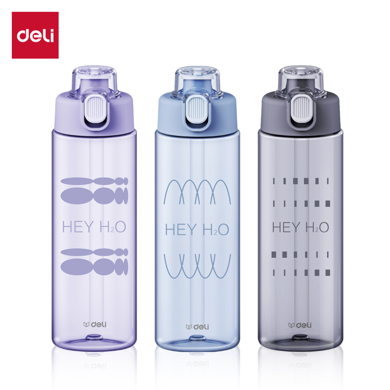 得力LL308随手杯(弹盖双饮)750mL(混)
